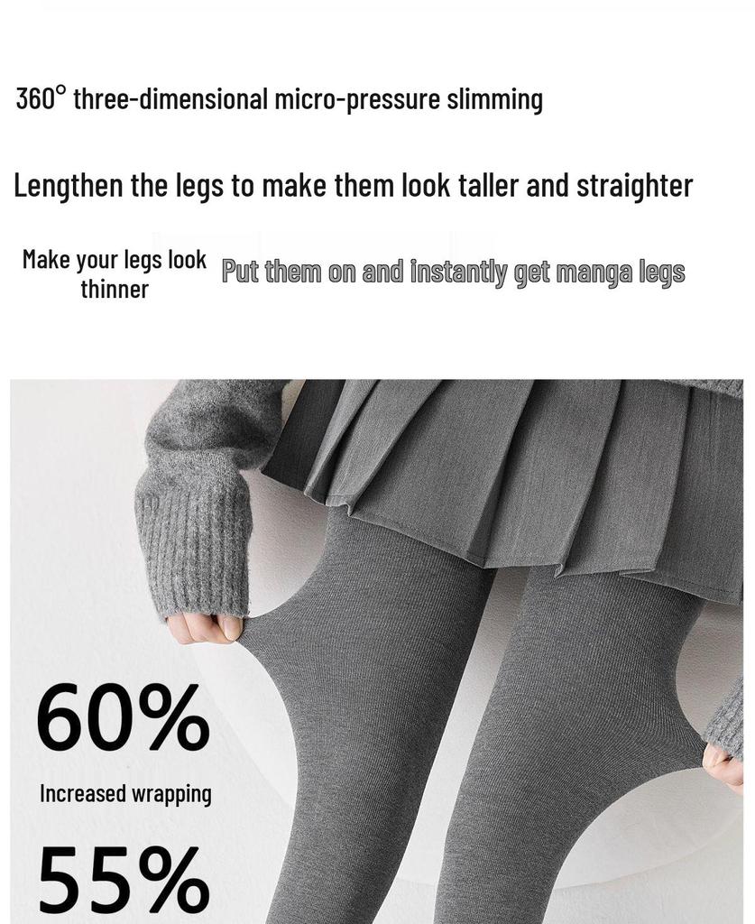 JIAZINI Damen Graue Mikro-Kompressions-Schlankheitsleggings - Fleecefutter, Rutschfest, Ideal für Frühling und Herbst/Winter.