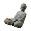 Buddhas Stone Figurine Sculpture with Tealight Slot Incenses Holder Spiritual Decors Meditation Statue Desktop Ornament