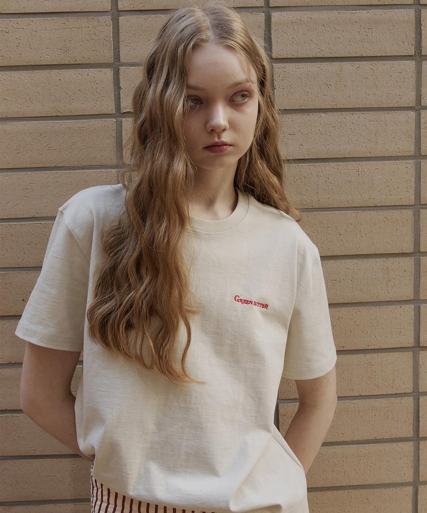 GREENBUTTER Cozy Solid Tee (L/Beige)