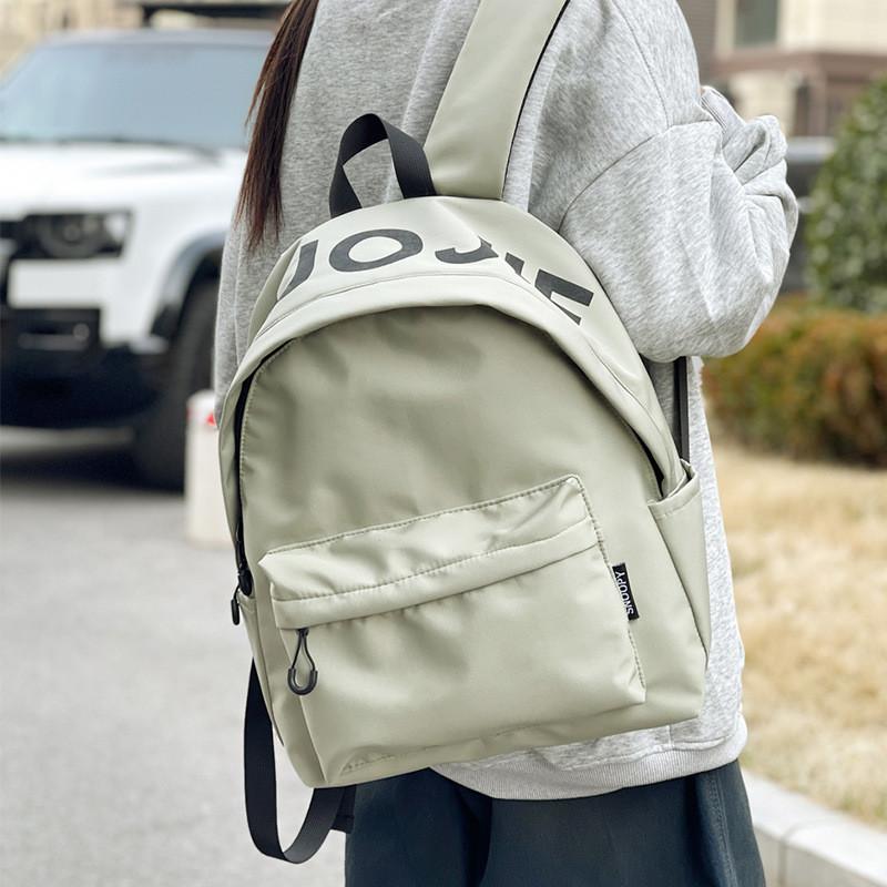 Solid Color Fashionable Letter Pattern Lightweight Neutral Backpack Outdoor For