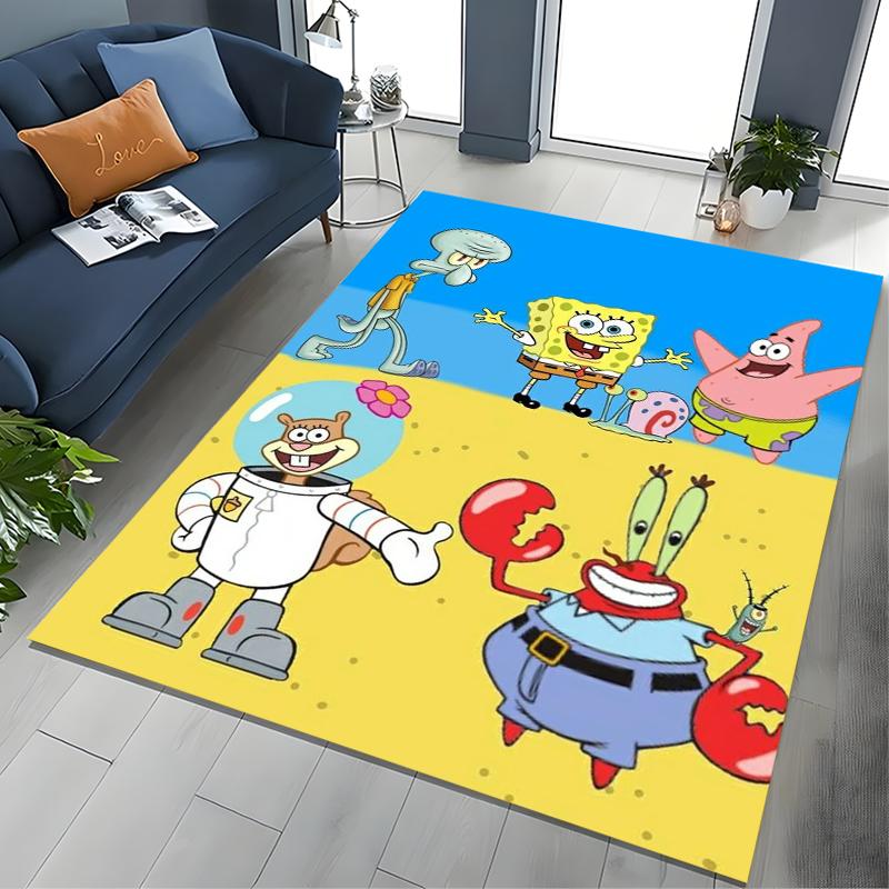 17 Styles Cartoon SpongeBob Print Area Rugs 3D Carpet for Home for Living Room Bedroom Sofa Decor Floor Kids Play Anti-Slip Mats