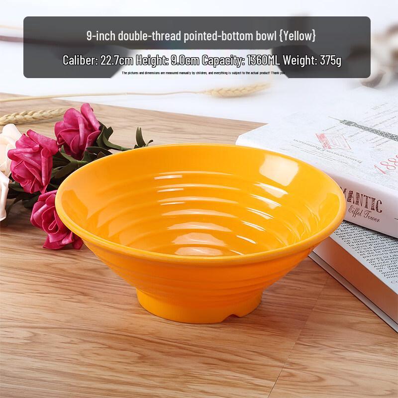 9-inch Thickened Melamine Noodle Soup Bowl, Pack of 10
