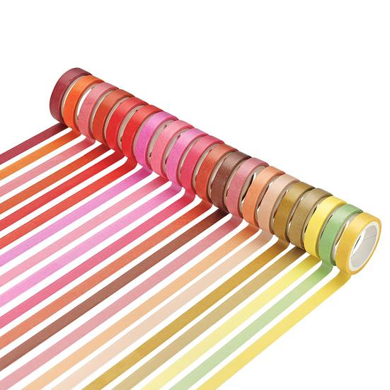 60 Rolls Washi Tape 8mm Wide Rainbow Colored Painters Masking Tape Colorful Decorative