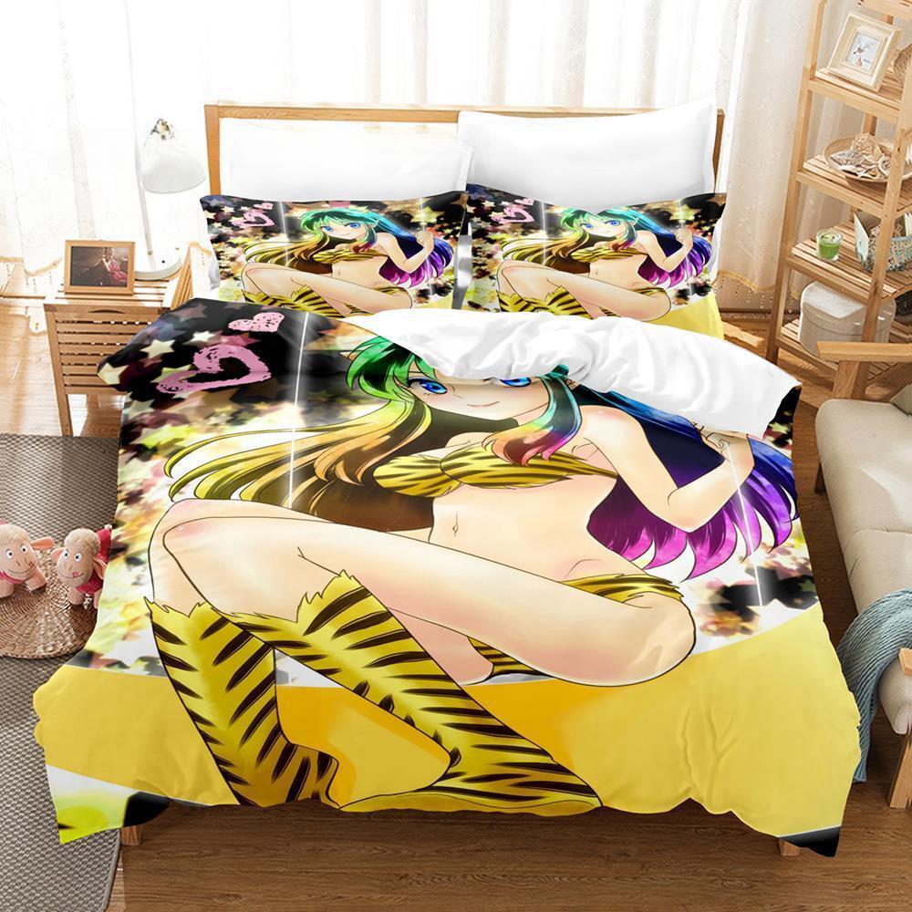 Urusei Yatsura Lum Bedding Set Single Twin Full Queen King Size Bed Set Adult Kid Bedroom Duvet cover Sets Anime Bed Sheet Set
