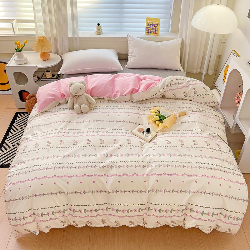 1Pc Pastoral Floral Duvet Cover Colorful Flowers 100% Cotton Skin-friendly Breathable Comforter Cover for Kids Teens Adults