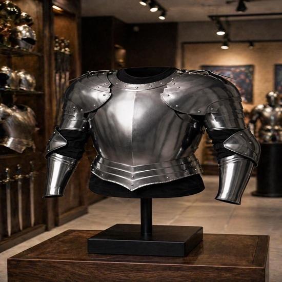 Handmade Steel Knight Chest Armor with Pauldrons, Medieval Cosplay LARP Costume