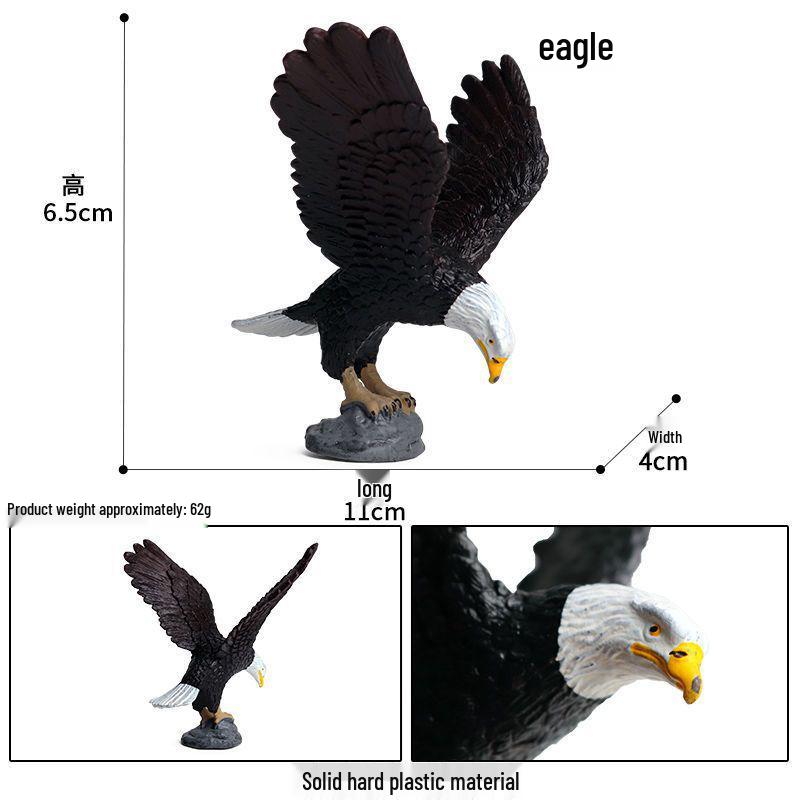 Children's Animal Simulation Toy Set: Eagle, Falcon, Secretary Bird, Owl Figurines