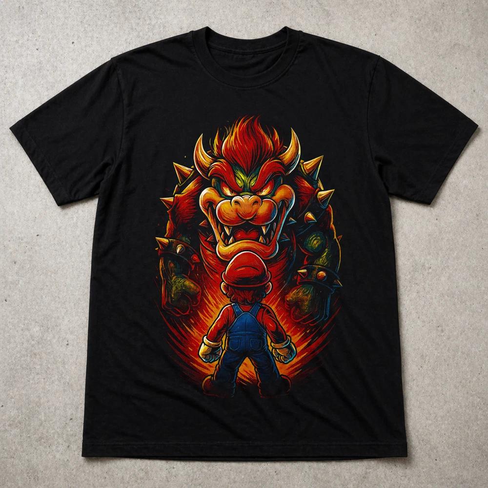 Super Mario vs Bowser T Shirt Retro Gaming Tee Adults Kids 2XL