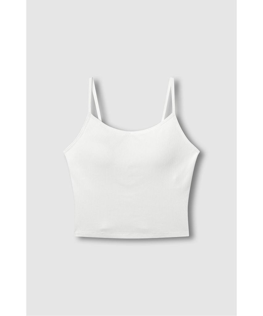 Jaju Women'S Cotton Lip Long Crop Bra_White