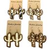 2024 Vintage Wood FS Pendant Earrings Trendy Horse Hair Wooden Cactus Cat Fever Bronzing Leather for Women