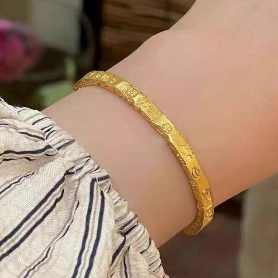 Inherit The Ancient Law Gold Bracelet Sand Gold Bracelet Female Fashion Opening Bracelet Bracelet