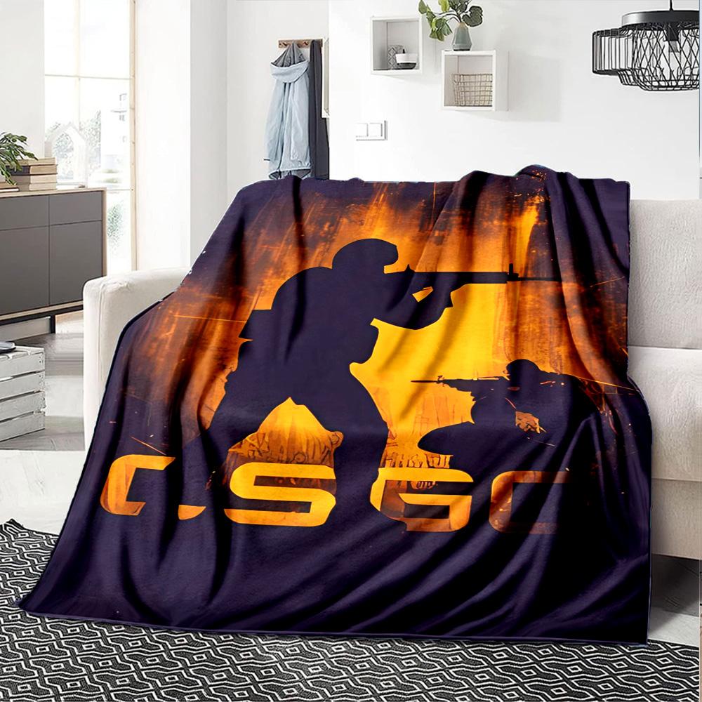 1pc Blanket - C-Counter strike2 CS2 Print Design,Lightweight Blanket for Sofa,Bed- Soft &Warm,Gift for All Seasons