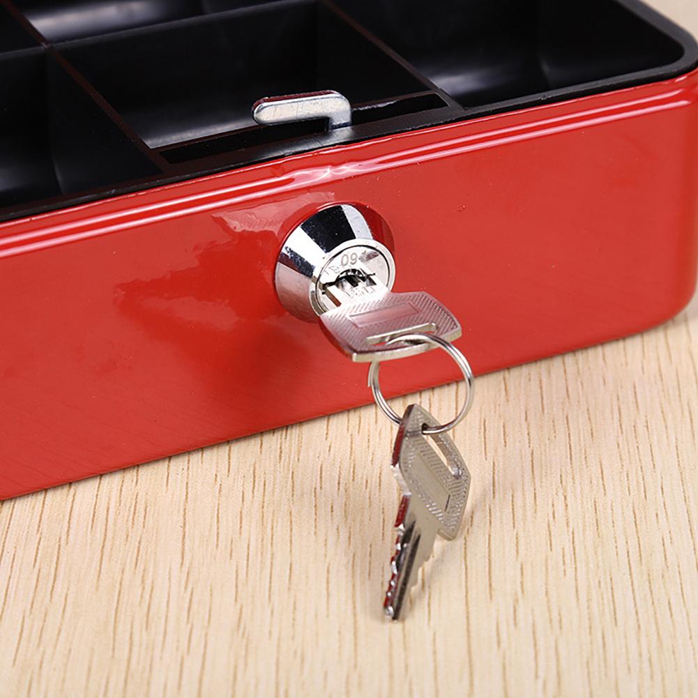 Mini Metal Money Box with Lock And 2 Keys Fireproof Cash Safe Box Anti-theft Secure Multi Compartments Storage Case Orgnizer
