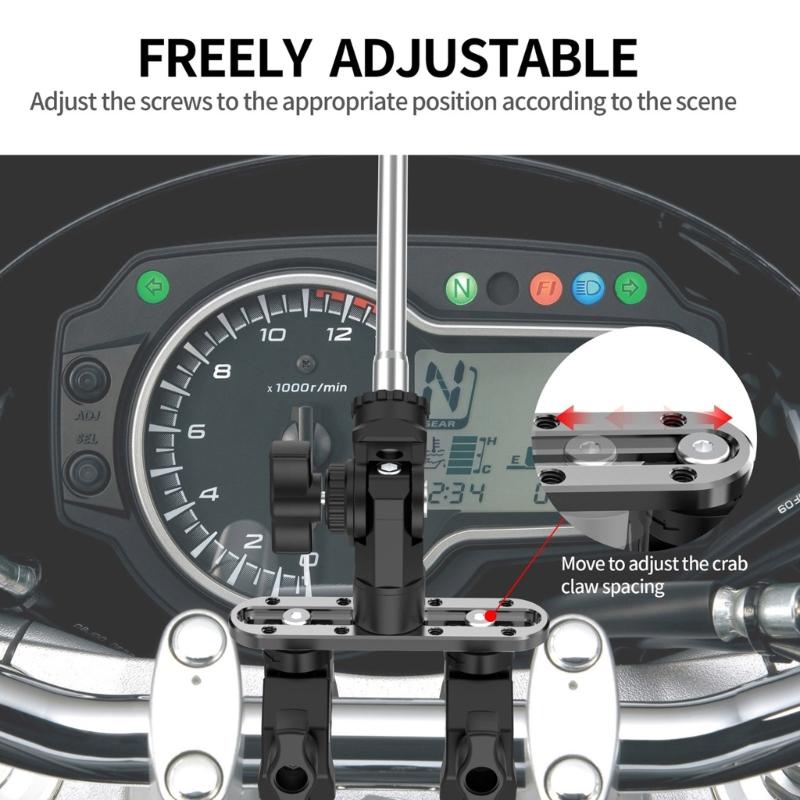 Alloy Vehicle Mount For Action Cameras 360 Degree Rotatable Shockproof Design Off Road Adventure Secure Attachment