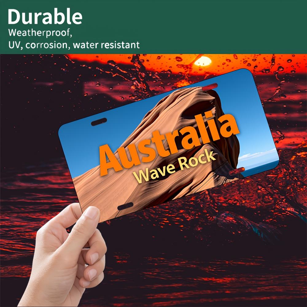 

D Flat pc D Flat Retro Iron Wall Art Plaque Australian Wave Rock Design WeatherResistant Metal Sign Suitable for Indoor 15x30cm(5.9x7.8inch)