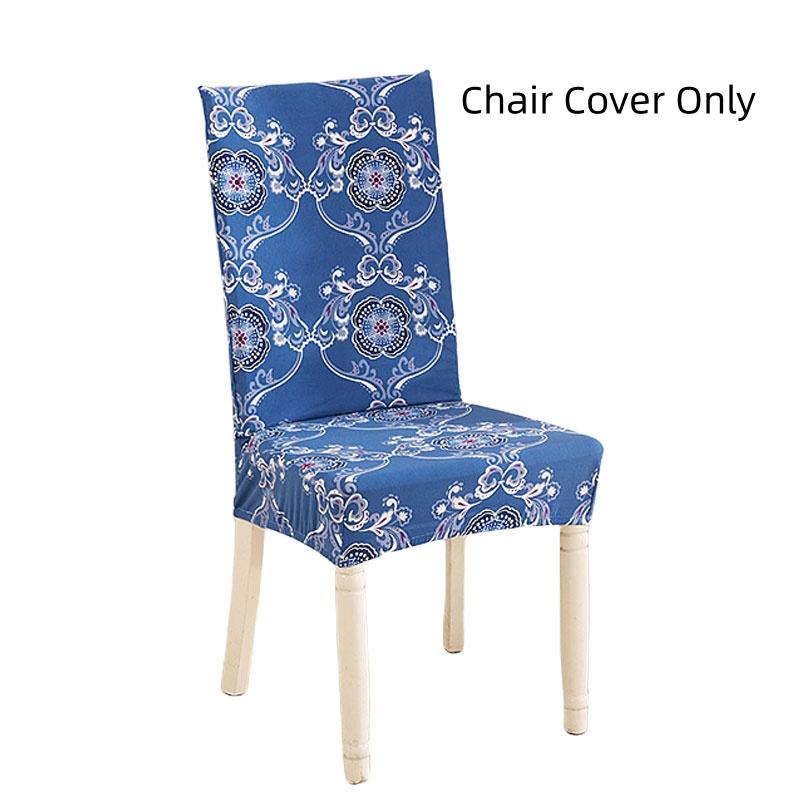 Abnehmbare Stuhlhussen mit Blumenmuster für Esszimmer, Stretch-Sitzbezüge, staubdicht, skandinavischer Stil, ideal für Hochzeiten