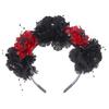 Skull Rose Hair Bands & Necklace Set Novelty Day of The Dead Headpiece  for Women