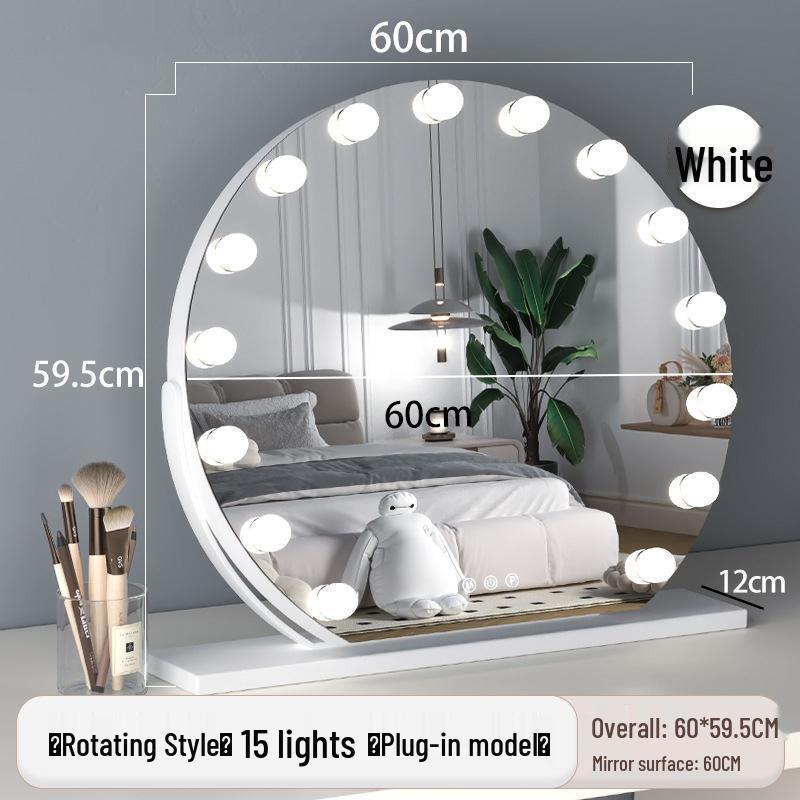 

JINGRUIXIANG Rotating Round LED Makeup Mirror