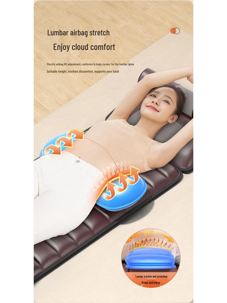Cervical Spine & Full Body Massager: Multi-functional Neck, Shoulder, Waist, Back, and Pillow Kneading Massage Mattress