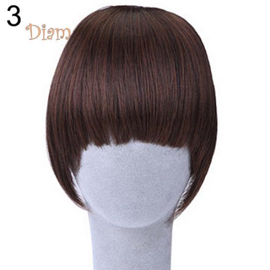 Tenfyer Pretty Girl's Clip On/in Neat Bangs Straight Fake Bob Style Fringe Hairpiece