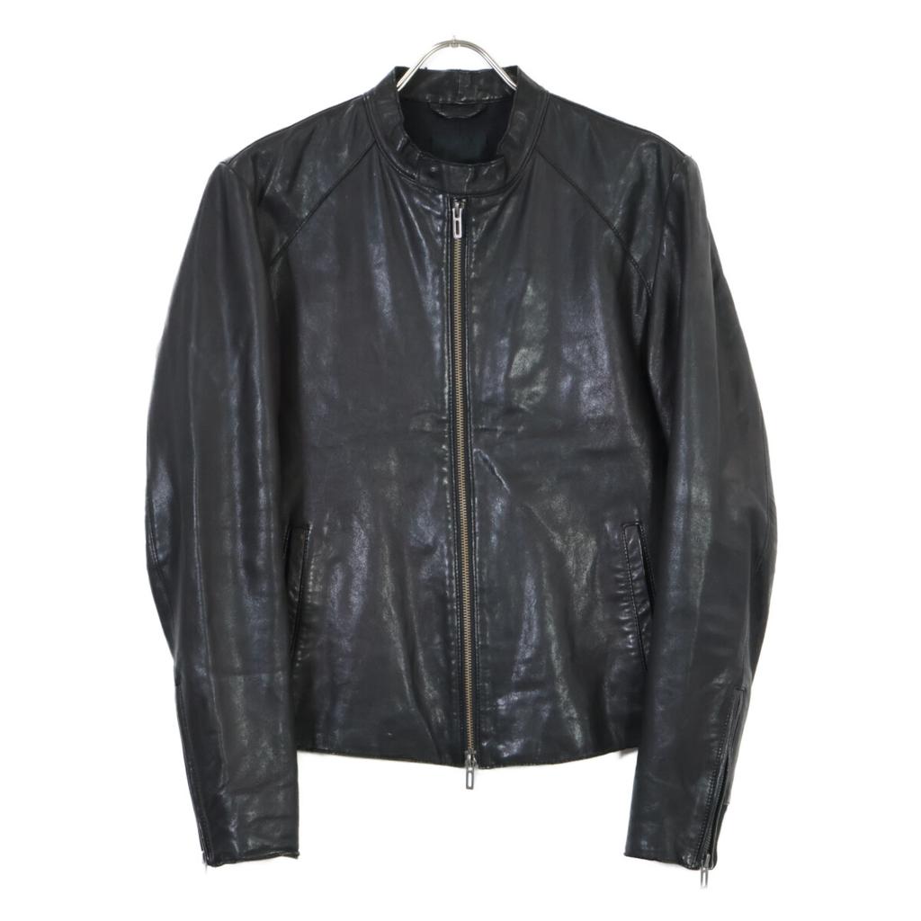 DOMENICO+SAVIO Negru DSM15ABZ07 Jachetă de motociclist din piele de capră 46 negru Folosit