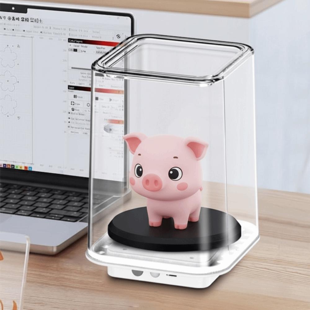 Transparent Betta Fish Tank USB Charging Intelligent Sensing Fish Breeding Tank with Feeding Hole Plastic Desktop Fish Bowl