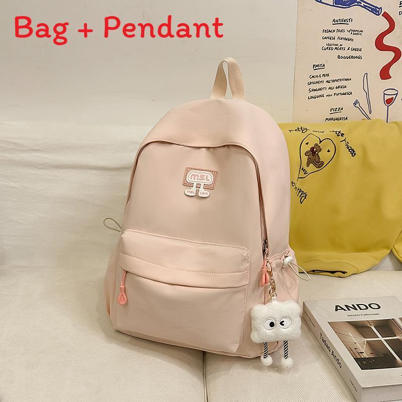 Girl Backpack For School With Breathable Nylon Material And Stylish Splicing Design