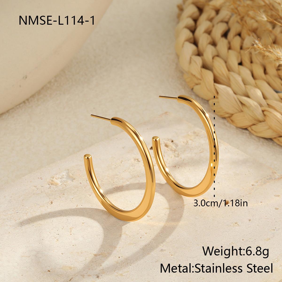 GEMCHIC Women s Classic Ins Large Hoop Earrings Stainless Steel 18K Gold Plated Polished Fashion Accessories