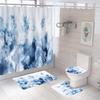 Bathroom Shower Curtain Four-piece Digital Printing Marble Waterproof Shower Curtain Toilet Partition Curtain Bath Mat