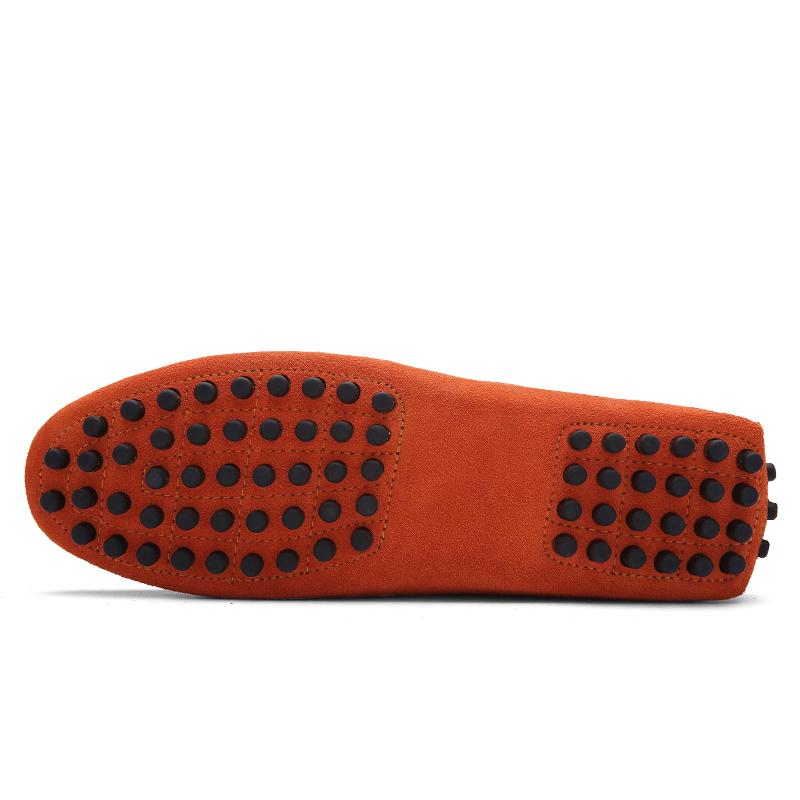 Blue Leather Suede Loafers Men Casual Shoes Moccasins Handmade Slip On Men's Flats Fashion Men Shoes Male Driving Shoes Size 48