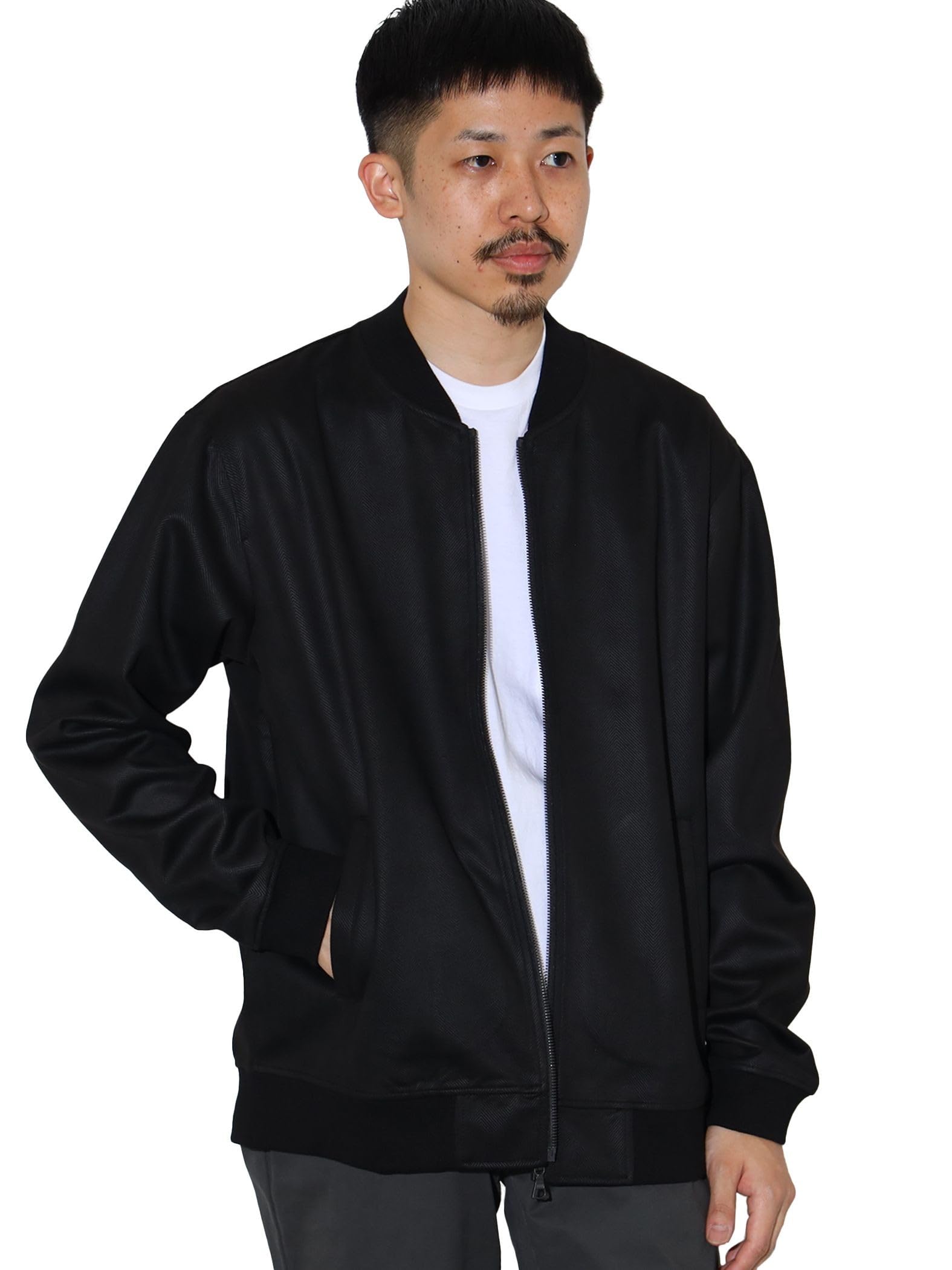 

Beams Heart Herringbone Faux Suede Size 42130095639 Men s MA-1 Sweatshirt, Black, S, чёрный