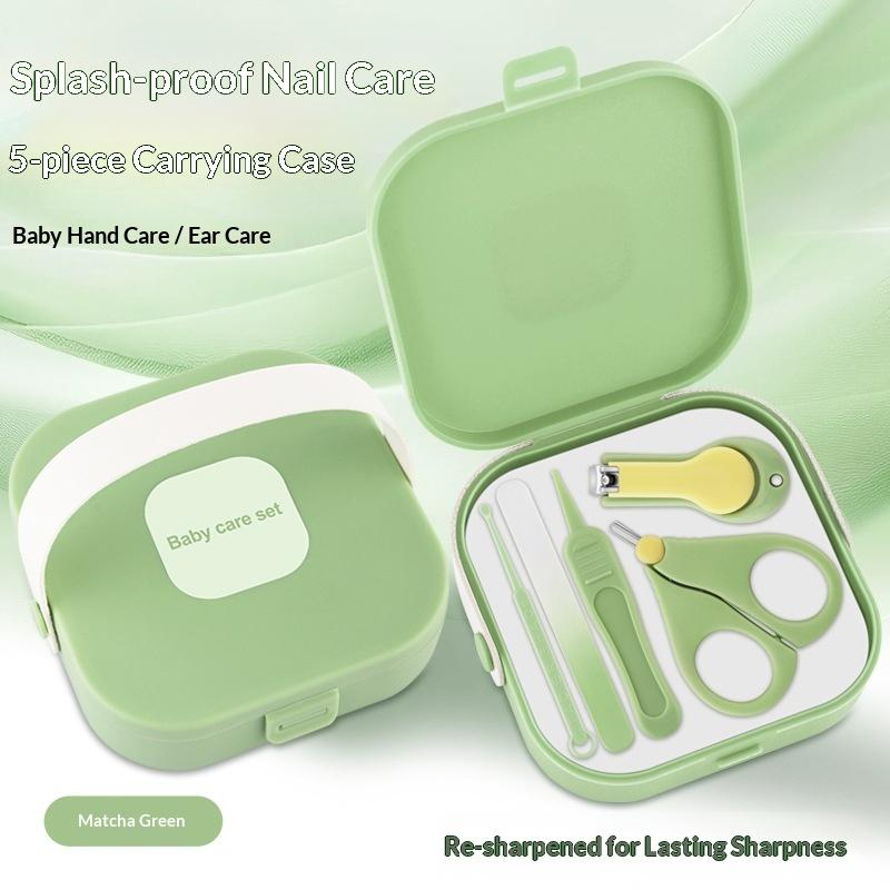 

Children Manicure Kit Baby Nail Scissor Baby Nail Care Tool Set Kid Safe Portable Nail Clipper Trimmer File Booger Clip With Box зелений