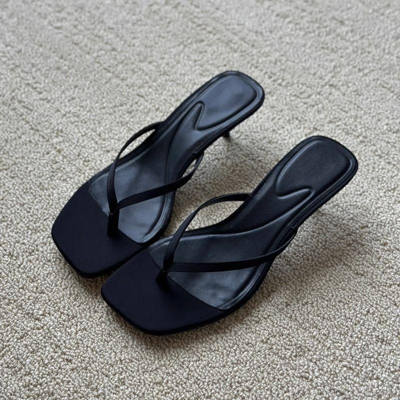 French Evening Breeze Beautiful High-heeled Slippers Temperament Women's Sandals Summer 2025 New Fashion Sense