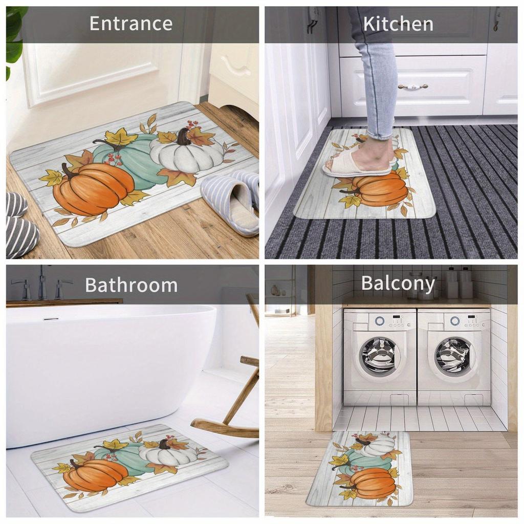 1PC Pumpkin pattern Door Mats Kitchen Rugs Non-Slip Pop arts design Living room Rugs Bath Mat Carpet for Home Sink Laundry Decor
