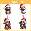 Cute Cartoon Christmas Elf Dog Hanging Ornament For Festive Car Decoration