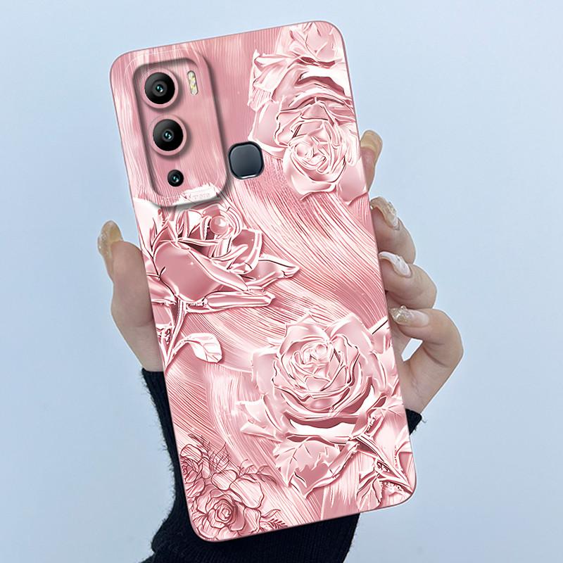 Case for Infinix Hot 12i Hot 12 Play Back Cover Butterfly Flower Soft Silicone Cases for Infinix Hot12i 12Play Hot12 Phone Funda