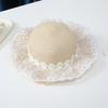 Wide Brim Straw Bag Cap Set Lace Sun Hat Sweet Fisherman Hat  for 2-8 Years Kids