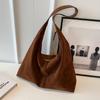 Vintage Suede Large Capacity Women Tote Bag Autumn Winter Commute Shoulder Crossbody Bags Trend Underarm Bags
