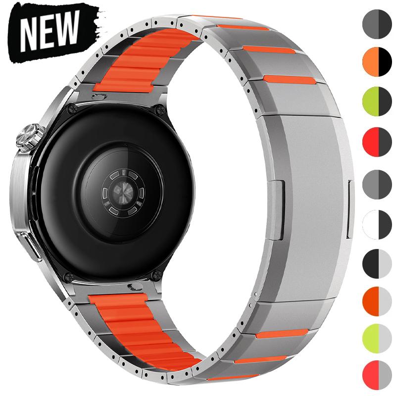 22mm Stainless Steel Strap for Huawei Watch GT6 6Po GT5 4Pro 46mm Metal Silicone Bracelet for Samsung Galaxy Watch 46mm Gear S3
