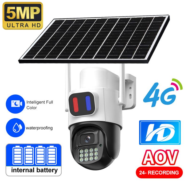 

AOV 5MP Ultra HD Solar Outdoor Wireless 4G WiFi Camera for Home Monitoring 4G APAC Full Set, English, no memory