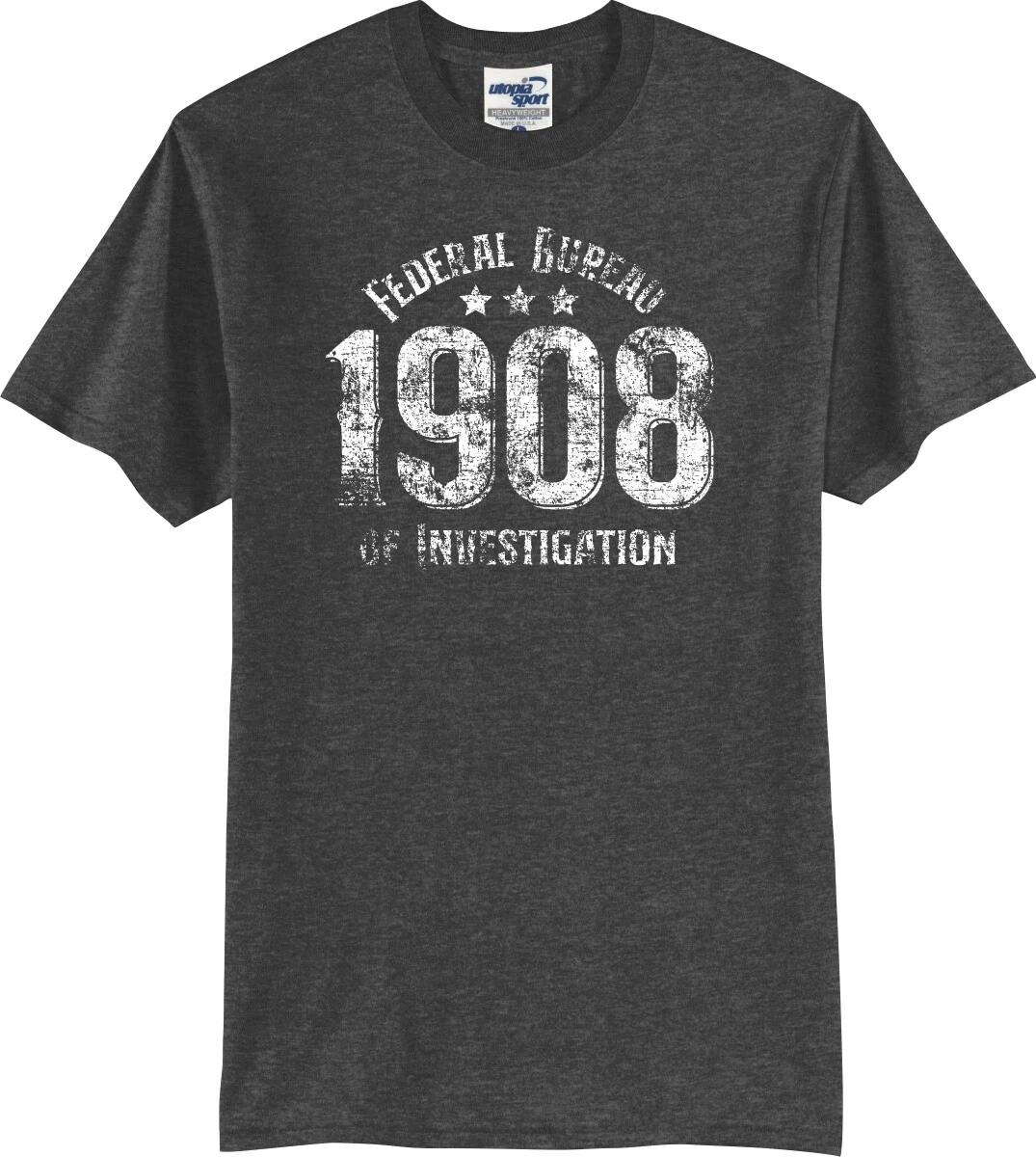 

1908 Federal Bureau of Investigation FBI Unisex T shirt (S-5X) L