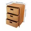 Wicker Design Bedside Table Handmade Home Furniture Removable Baskets