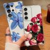 Clear Flower Patterned Phone Case For Samsung Galaxy S26 S25 S24 S23 Ultra S22 S26 Plus S21 S24 S25 FE Shockproof TPU Soft Cover