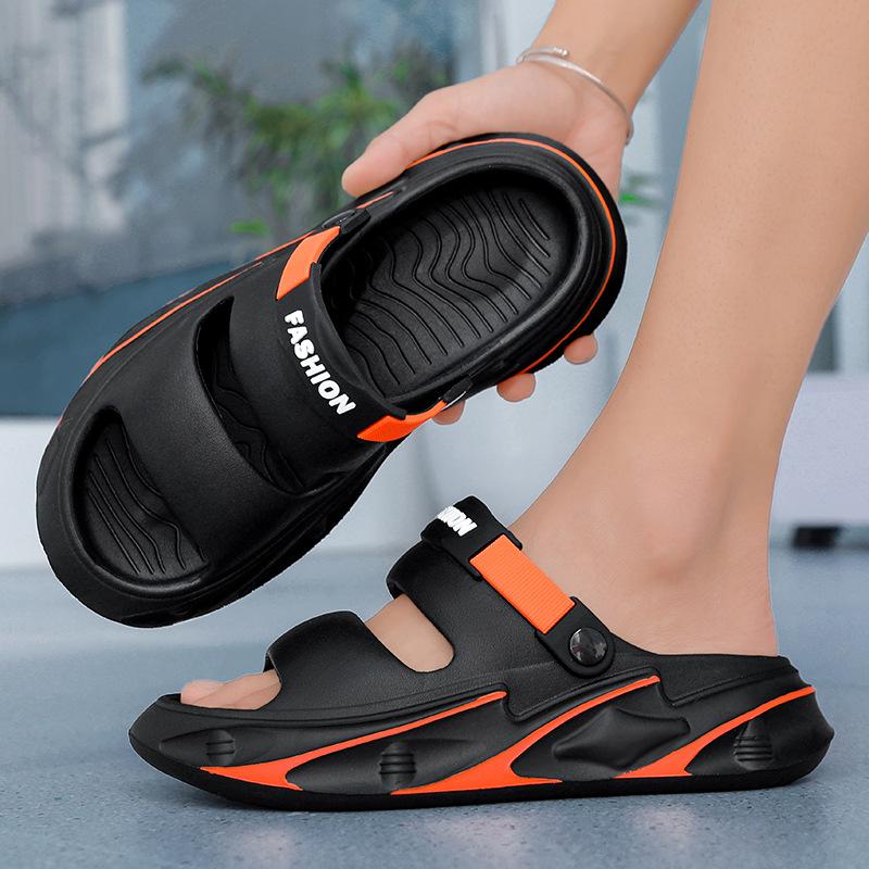 Slippers Men's 2025 Summer Fashion Thick Bottom Stepping On Shit Feeling Increased Sports Wind Sandals Outdoor Non-slip and Wear-resistant One-word D