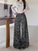 Damen Winterjeans mit hoher Taille und weitem Bein in Camouflage
