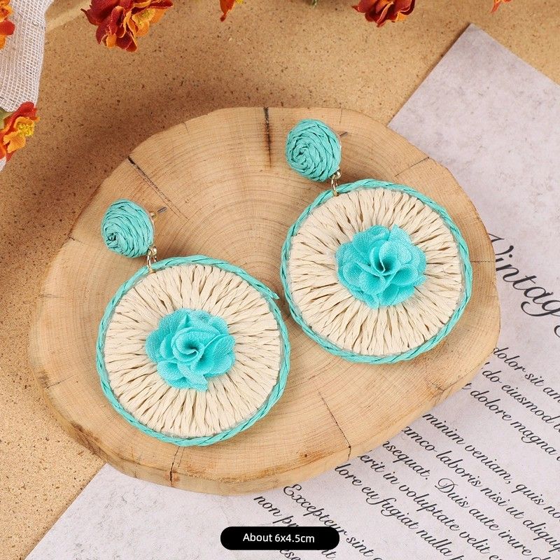 Rattan Fashion Seaside Vintage Ear Jewelry Female Flowers