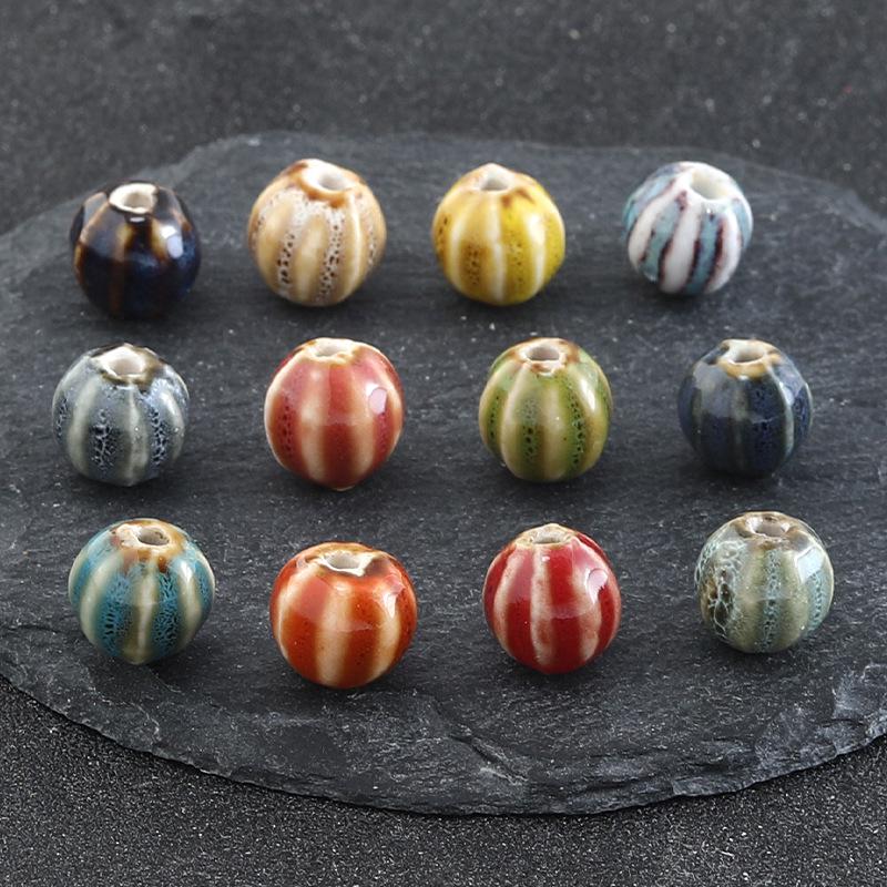 DIY Flower Glaze Watermelon Ceramic Beads – Loose Porcelain Beads for Jewelry, Clothing Accessories, Bracelet & Necklace Crafts