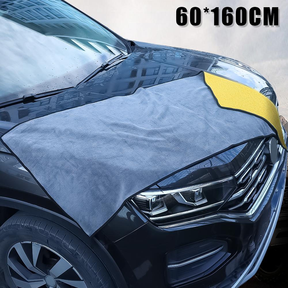 60X160cm Car Body Cleaning Towel Double Layer Thicken Soft Drying Cloth Clean Rags Microfiber Detailing Washing Big Size Towels