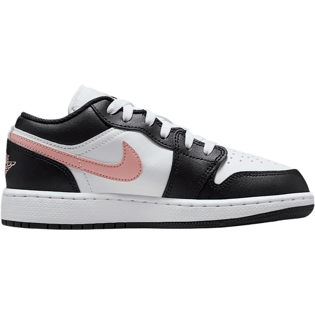 Air Jordan 1 Low GS Black Rust Pink Kids Sneakers White 553560-165