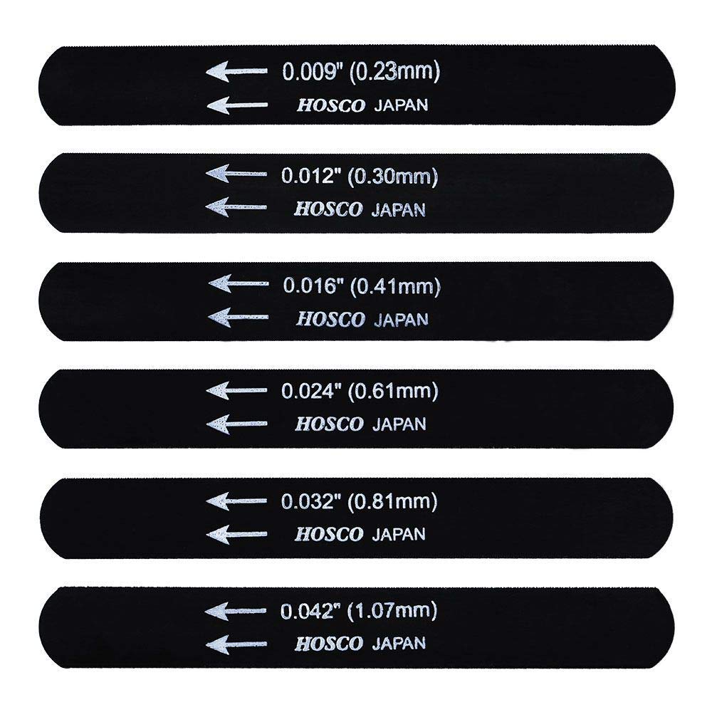 HOSCO Luthiers Tools Black Nut File (L=95mm) Black Oxide Finish, Set of 6 for Electric Guitars, 009-042 H-NF-EG009